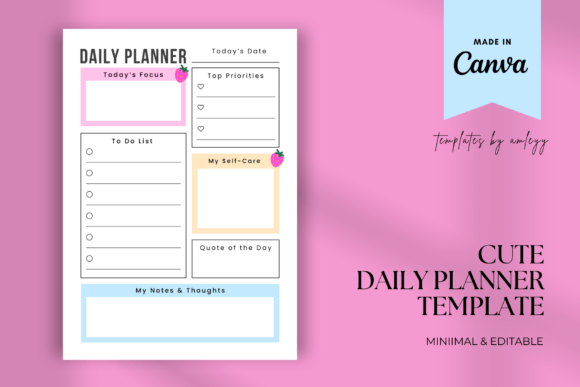 Download Aesthetic Cute Daily Planner Template - Planner template Collection