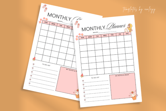 Download Cute Monthly Planner Template Canva - Planner template Collection