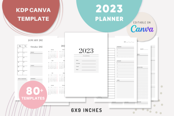 Download CANVA KDP 2023 Planner Templates - Planner template Collection