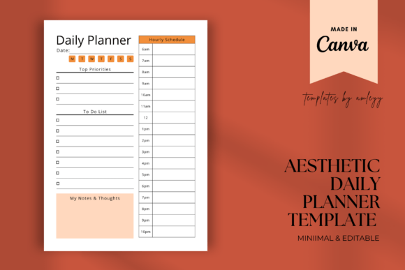 Download Aesthetic Daily Planner Template Minimal - Planner template Collection