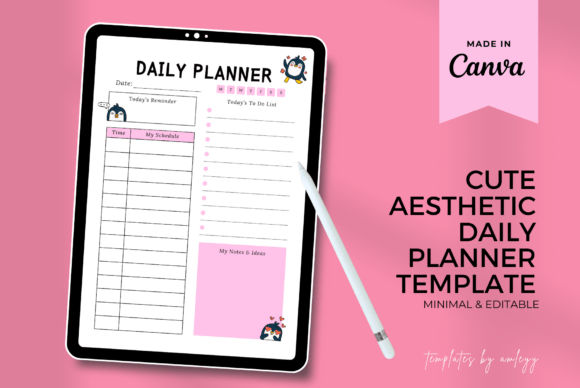 Download Cute Aesthetic Daily Planner Template - Planner template Collection