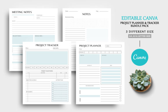 Download Editable Canva Project Planner Template - Planner template Collection