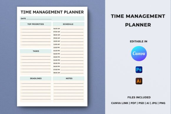 Download Time Management Planner Template - Planner template Collection