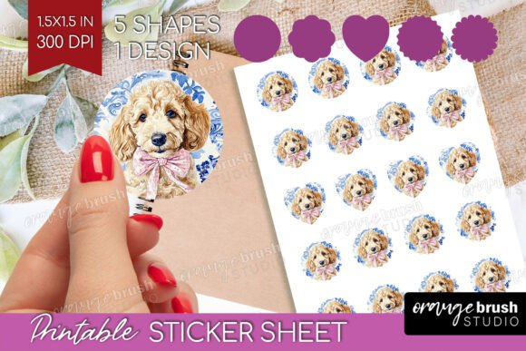 Download Goldendoodle Dog Floral Printable Sheet - Floral printable sheet Collection
