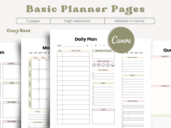 Download Canva Planner Template Bundle Printable - Planner template Collection