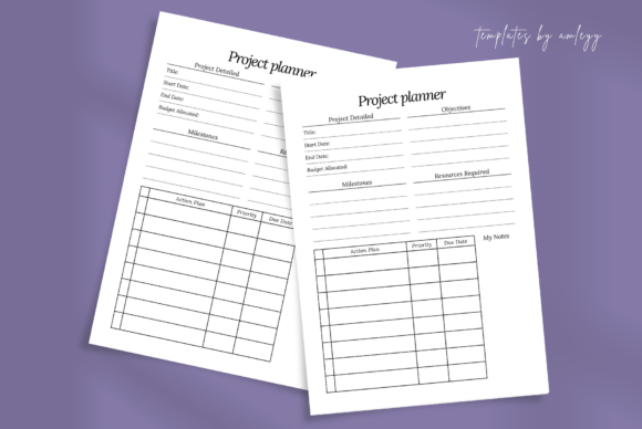 Download Minimal Project Planner Template – Canva - Planner template Collection
