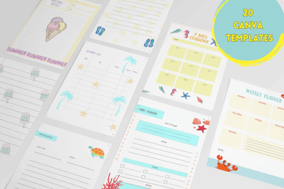 Download Summer Theme Canva Planner Template - Planner template Collection