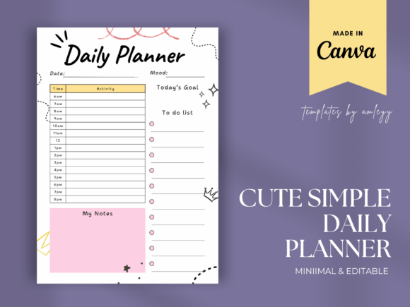 Download Cute Daily Planner Template | Simple - Planner template Collection