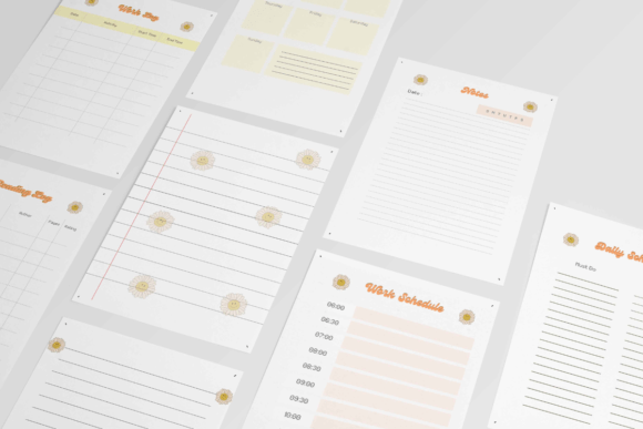 Download Retro Daisy Canva Planner Template - Planner template Collection