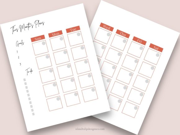 Download Monthly Two Page Planner Template - Planner template Collection
