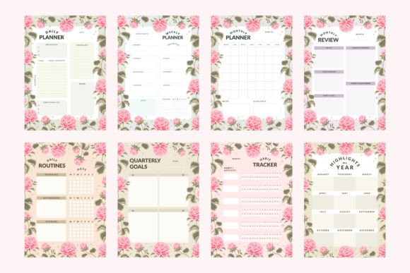 Download Printable Flower Planner Template Set - Planner template Collection