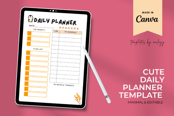 Download Canva Editable Daily Planner Template - Planner template Collection