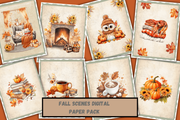 Download Cozy Fall Scenes Printable Journal Pages - Printable journal pages Collection