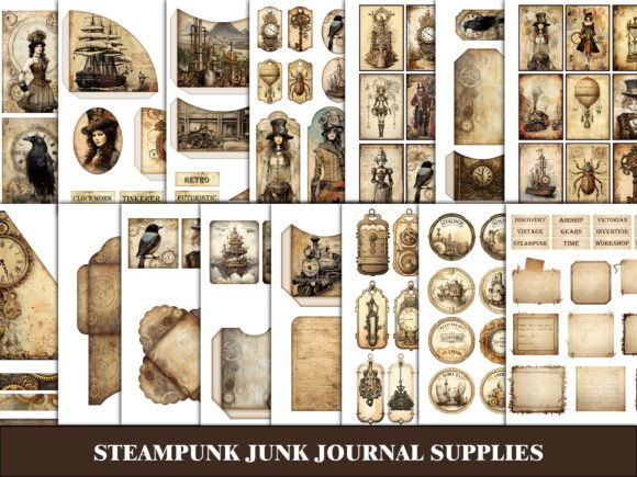 Download Steampunk Junk Journal Grungy Ephemera - Premium Resources