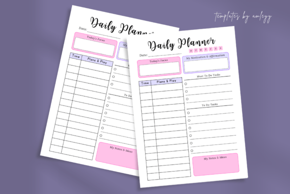 Download Aesthetic Daily Planner Template Canva - Planner template Collection